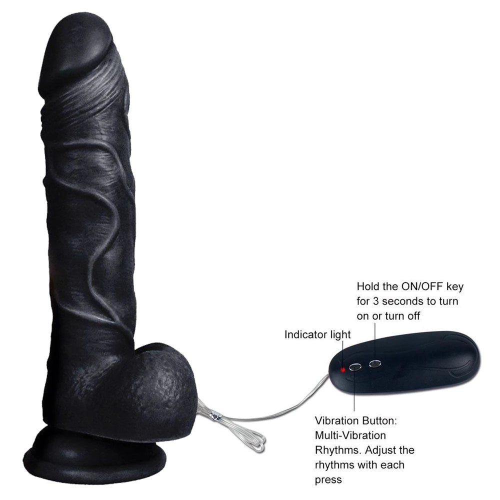 Xise Dildo Series Beat 19 cm Titreşimli Realistik Penis XS-WBC10009-V-Black