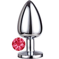 Erox Luxury Silver Pembe Taşlı Büyük Metal Anal Plug