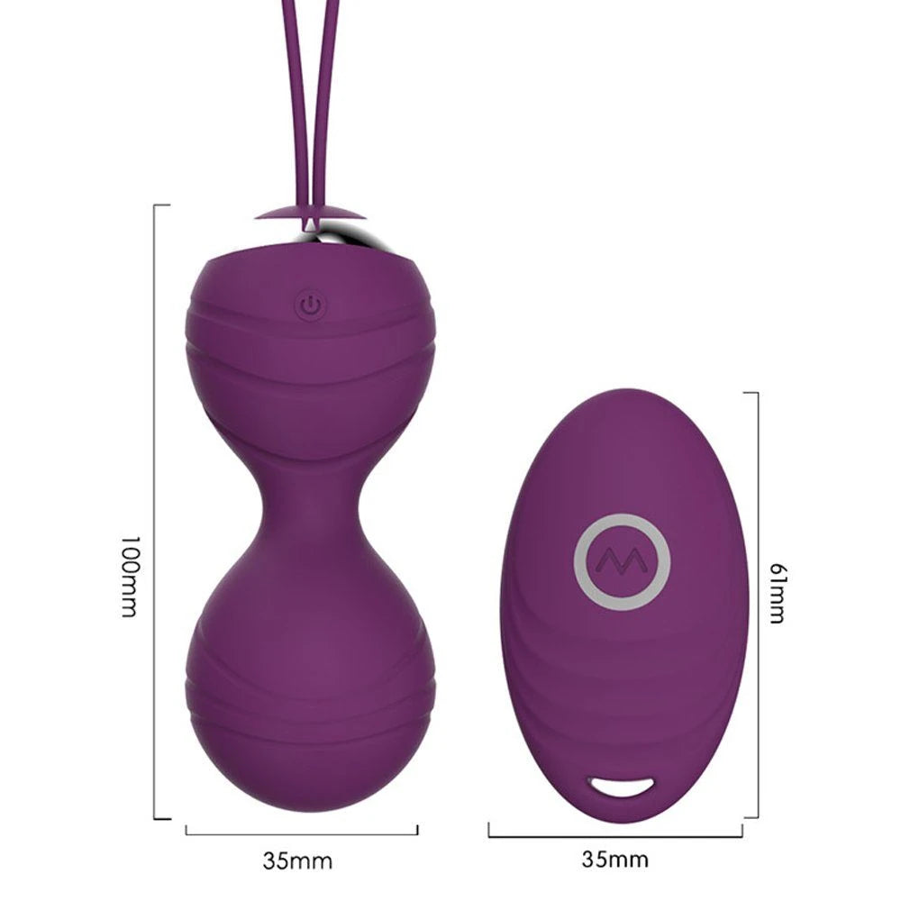 Erox Yüksek Kalite Mor Uzaktan Kumandalı Kegel Egzersiz Vibratörü