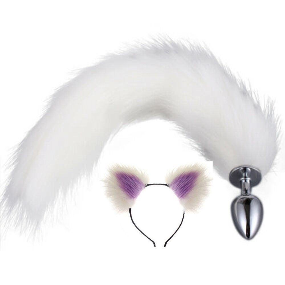 Erox Tail Kuyruklu Mor Taçlı Büyük Metal Anal Plug