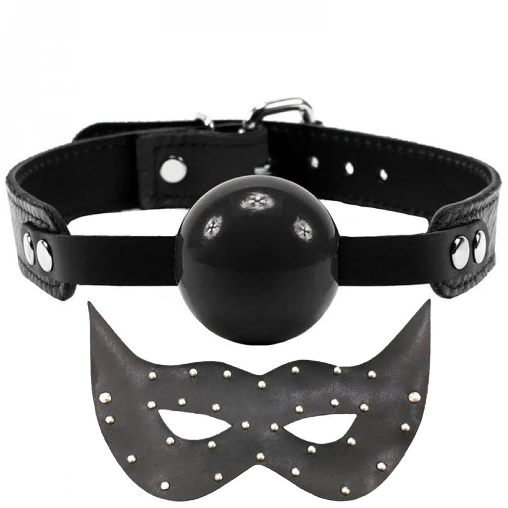Erox Fetish Game Master Ball Gag Ağız Topu ve Maske-Siyah