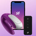 Satisfyer Double Fun Telefon ve Uzaktan Kumanda Kontrollü Vibratör-Violet
