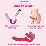 Lovense Lapis Telefon Kontrollü Titreşimli Strapless Strapon Dildo