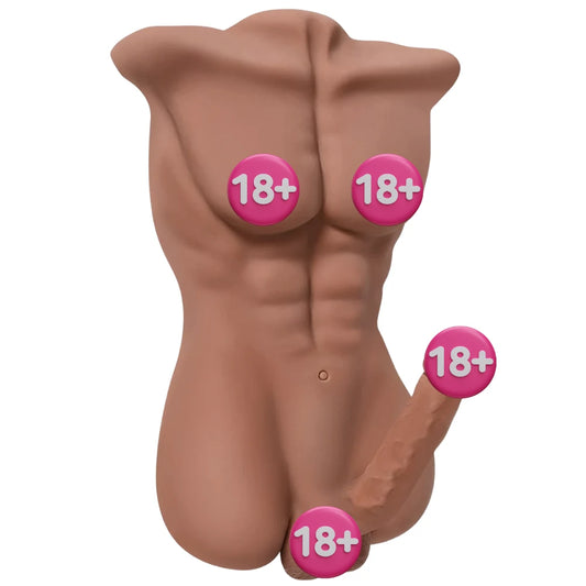 Xise Daniel Yarım Vücut Realistik Penisli Erkek Masturbator XS-MA30008-Brown