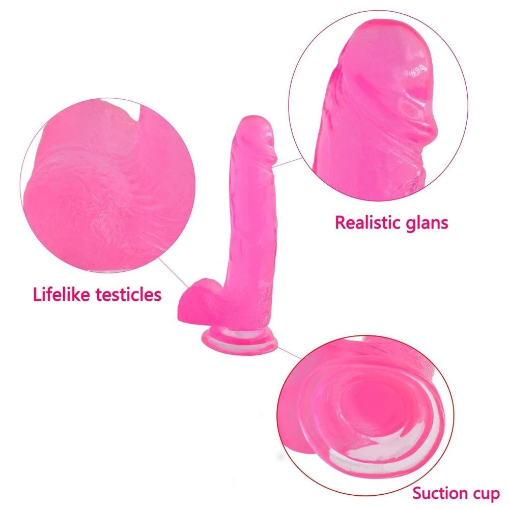 Lovetoy Jelly Studs Pink Large 20 cm Jel Dildo LV3100