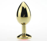 Erox Gold Small Pembe Kristal Taşlı Metal Anal Plug
