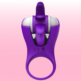 Erox The Cock Ring Clitoral Stimulating Şarjlı Penis Halkası-Purple