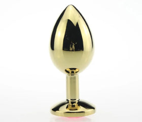 Erox Gold Large Mavi Kristal Taşlı Metal Anal Plug