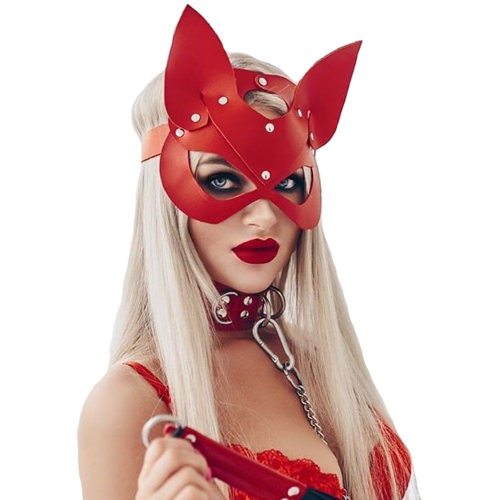 Fetish Game Kırmızı Kedi Kız Maskesi