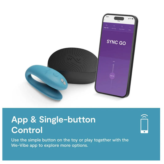 We-Vibe Sync Go App-Controlled Couple Vibrator - Aqua
