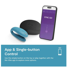 We-Vibe Sync Go App-Controlled Couple Vibrator - Aqua