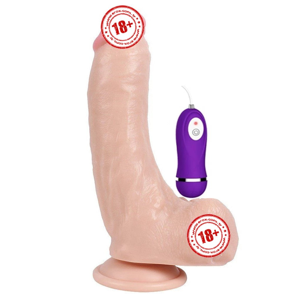 Shequ Vibrating Dildo Lungton 22 Cm Titreşimli Realistik Penis XS-WBC10025-V