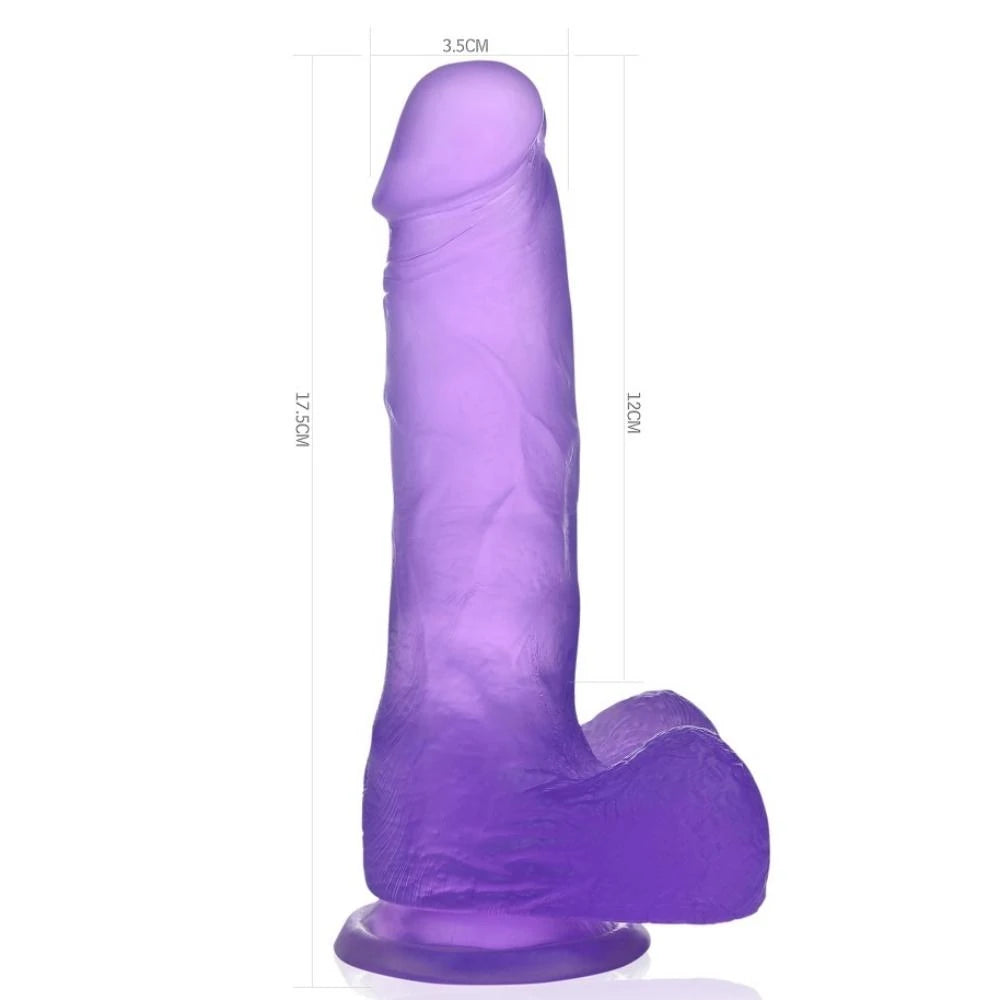 Lovetoy Jelly Studs Purple Medium 17 cm Kemerli Jel Dildo LV3101