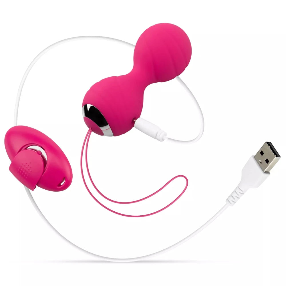 Erox Exuis Balls Set Uzaktan Kumanda Kegel Egzersiz Vibratörü Pink