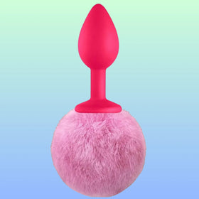 Erox Luxury Pink Silicone Bunny Tail Lilac Kuyruklu Anal Plug