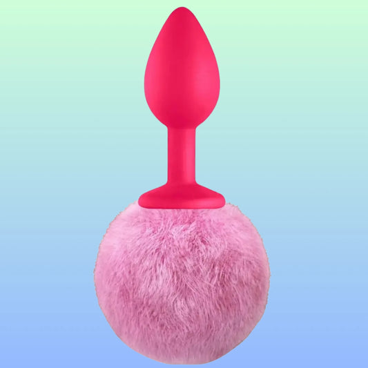 Erox Luxury Pink Silicone Bunny Tail Lilac Kuyruklu Anal Plug
