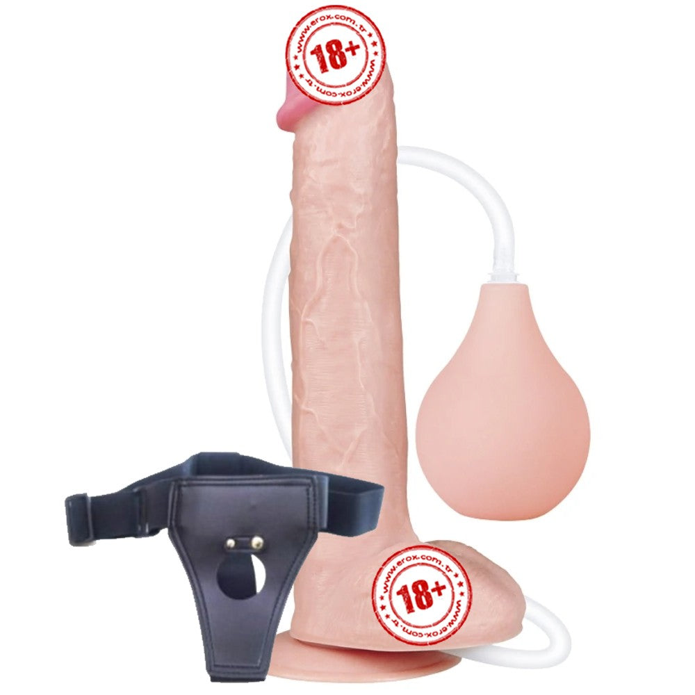 Lovetoy Squirt Extreme Dildo 28 Cm Boşalabilir Kemerli Realistik Penis LV116023