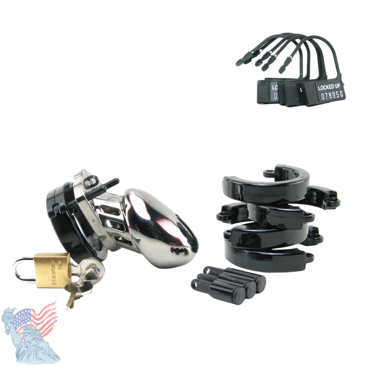 CB-X CB-6000S Chastity Cage Kit Chrome Penis Kilidi