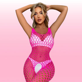 Erox She Sein Fishnet Seksi Vücut Çorabı-Pembe