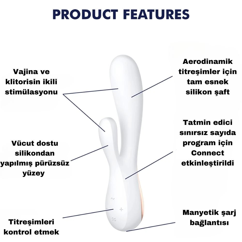 Satisfyer Mono Flex Telefon Kontrollü Rabbit Vibratör-White