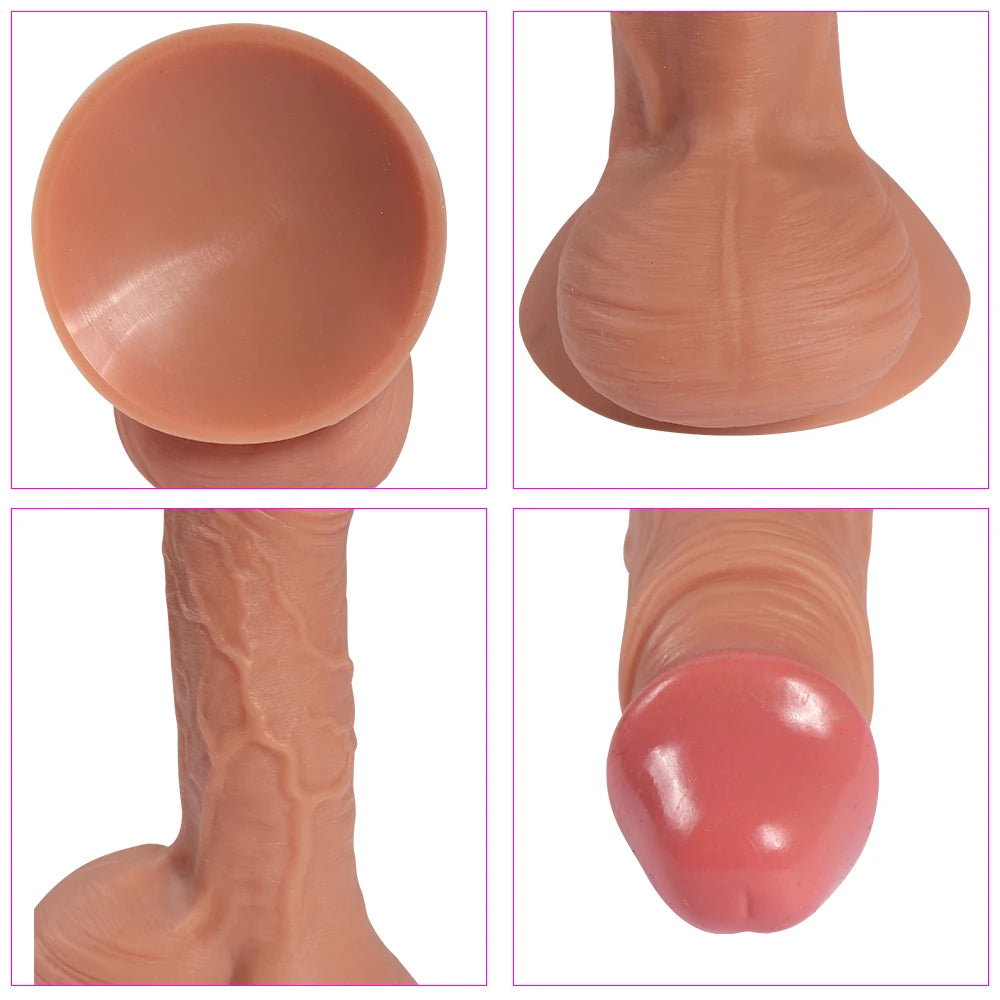 Shequ Fitch Doğal Dokulu Uzaktan Kumandalı Şarjlı Realistik Penis 19.5 Cm