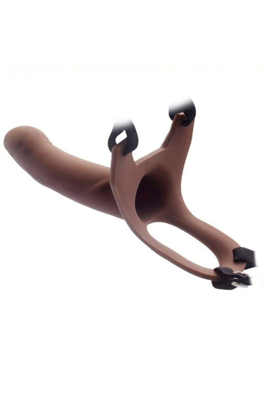 15 cm Slicone Strap-on Curved Dong Içi Boş Kemerli Penis Melez