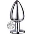 Erox Luxury Silver Beyaz Taşlı Büyük Metal Anal Plug