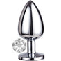 Erox Luxury Silver Beyaz Taşlı Büyük Metal Anal Plug