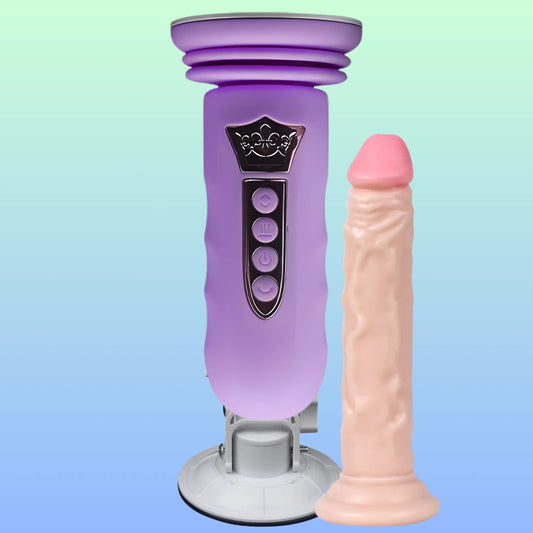 Erox Suction Cup Sex Machine Realistik Penis Uyumlu Seks Makinesi-Purple