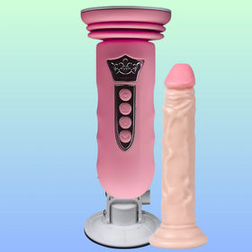 Erox Suction Cup Sex Machine Realistik Penis Uyumlu Seks Makinesi-Pink