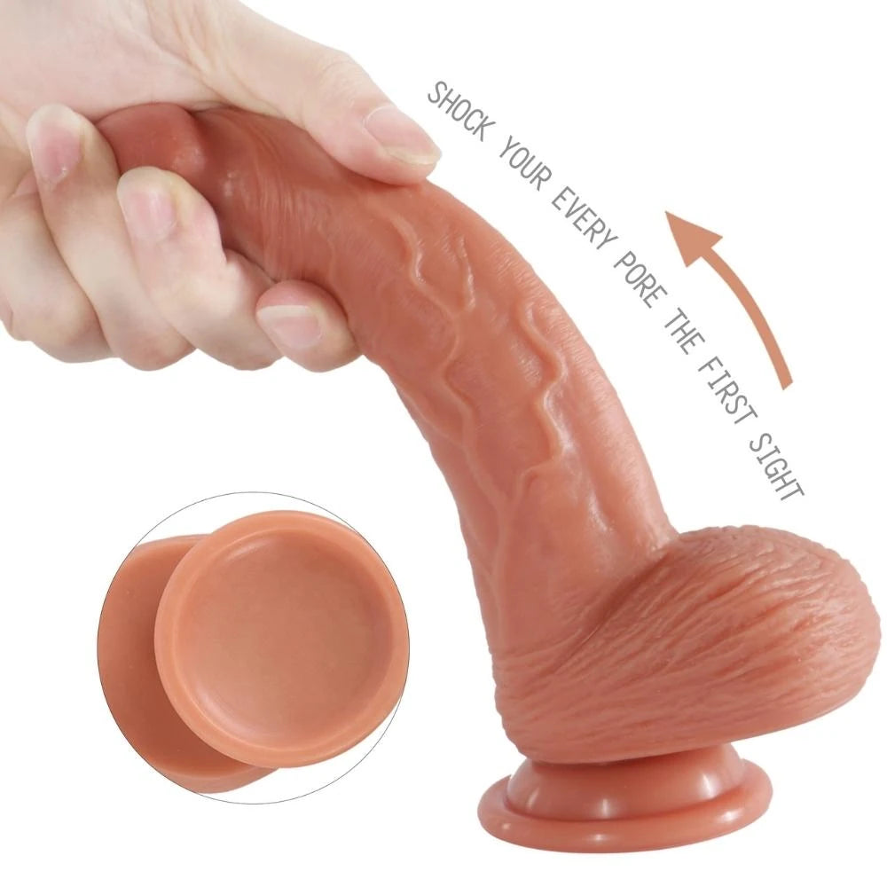Shequ Dildo Series İke Natural Dokdu 20 Cm Realistik Penis