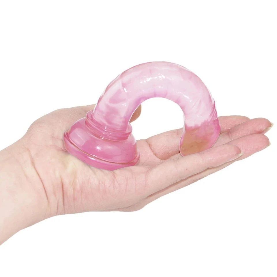 Erox Jelly Silicone 14.5 cm Anal ve Vajinal Realistik Penis-Pink