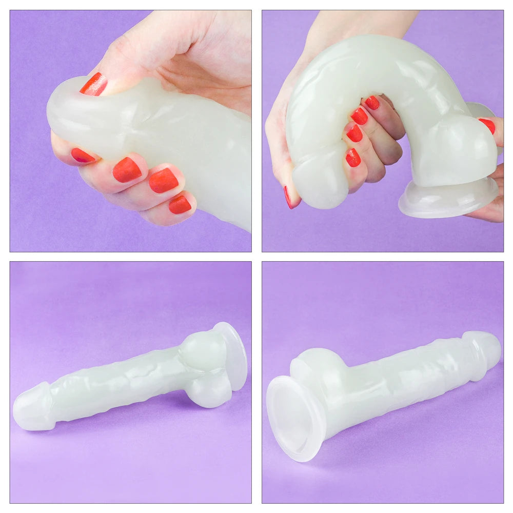 Lovetoy Lumino Play 21.5 Fosforlu Realistik Jel Penis