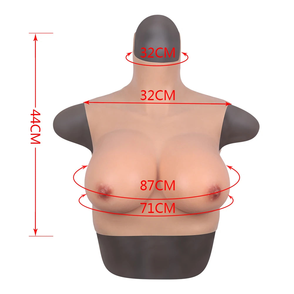 Bodysuit Crossdresser Askılı Giyilebilir Silikon Göğüs S Beden