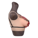 Bodysuit Crossdresser Brown Askılı Giyilebilir Silikon Göğüs XL Beden