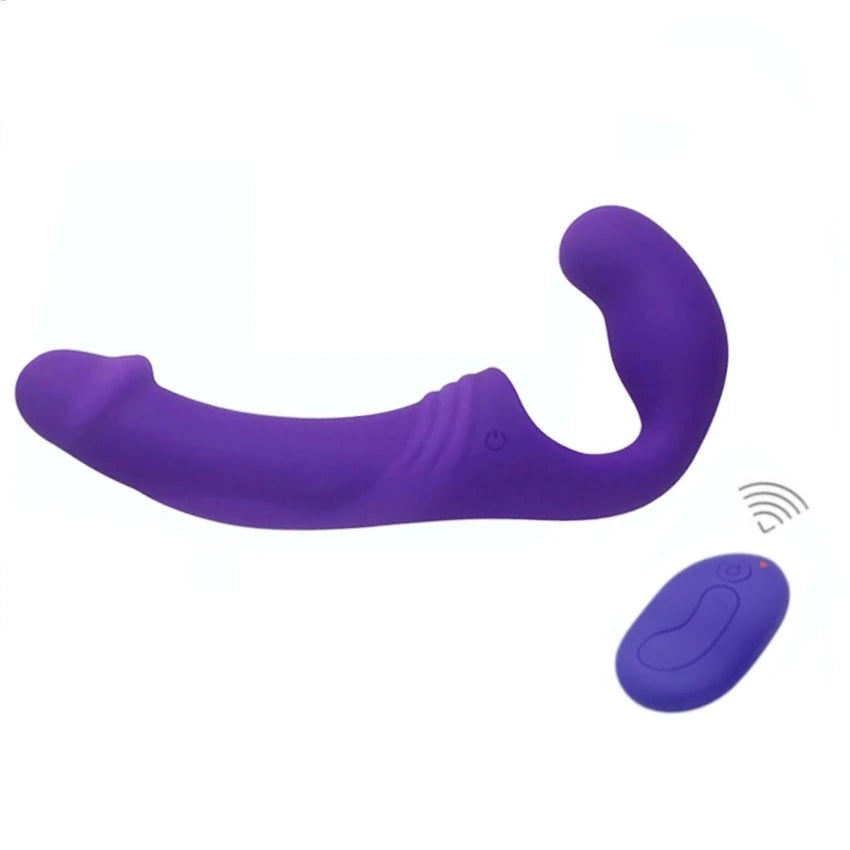 Aphrodisia Double Rider Uzaktan Kumandalı Strapless Strap-On Vibratör-Purple