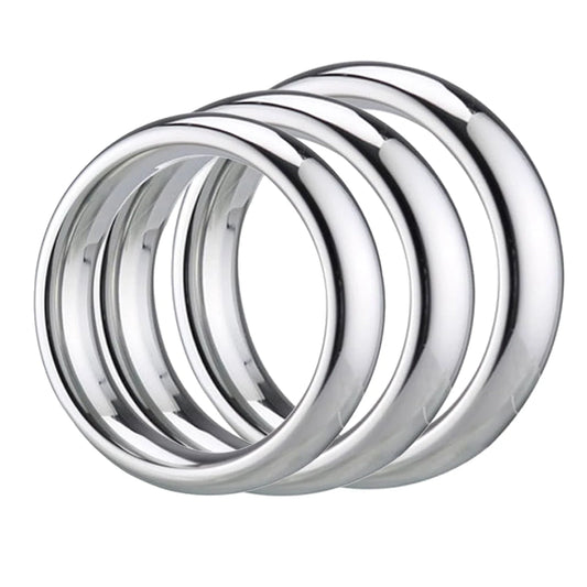 Calexotics Silver Ring 3 Piece Set Metal Penis Halkası Seti