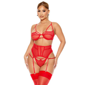 Erox Fantasy Wear Fantezi File Tül Kadın Jartiyer Takım