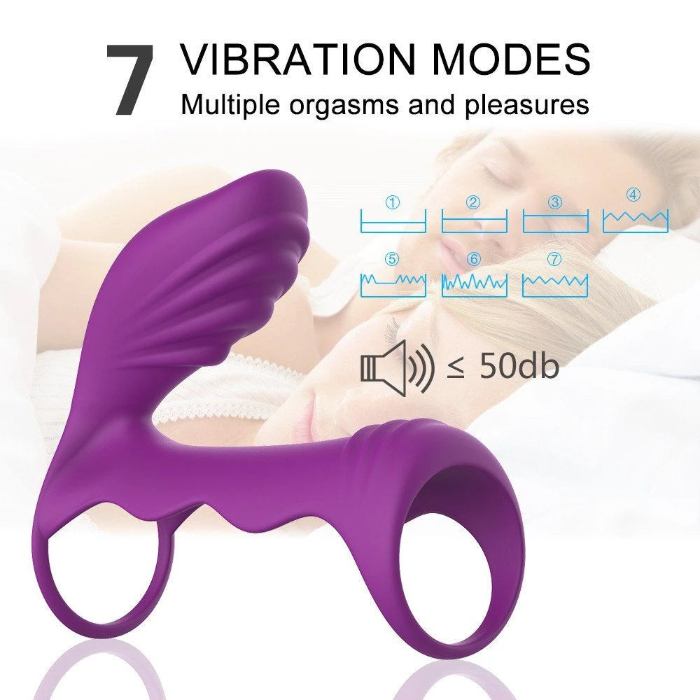 Erox The Cock Ring Clitoral Stimulation Penis Kafesi-Purple