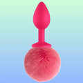 Erox Luxury Pink Silicone Bunny Tail Red Kuyruklu Anal Plug
