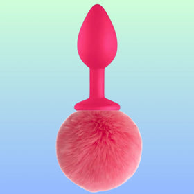 Erox Luxury Pink Silicone Bunny Tail Red Kuyruklu Anal Plug