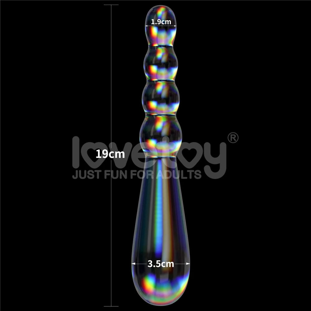 Lovetoy Twilight Gleam Glass Dildo Rising Ripples Cam Dildo
