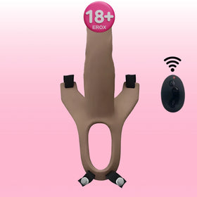 Aphrodisia Hollow Strap-On Flesh 17 Cm İçi Boş Titreşimli Kemerli Penis-Flesh
