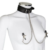 Erox Fetish Fantasy Series Collar With Nipple Clamps Zincirli Göğüs Klipsi