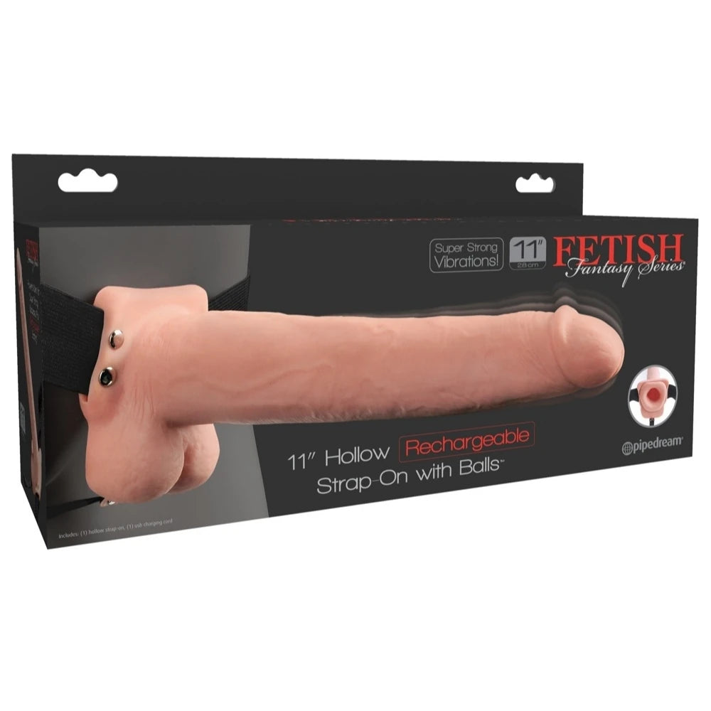Fetish Fantasy Serisi 28 Cm Titreşimli Belden Bağlamalı İçi Boş Realistik Penis