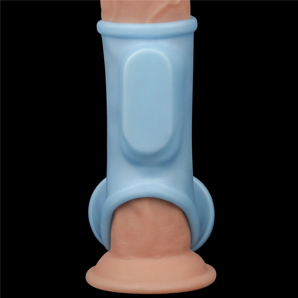 Lovetoy Silk Knights Ring Blue Testis Geçirmeli Titreşimli Yarım Penis Kılıfı