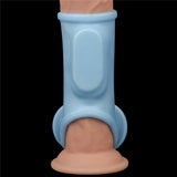 Lovetoy Silk Knights Ring Blue Testis Geçirmeli Titreşimli Yarım Penis Kılıfı