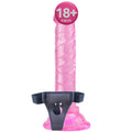 Erox Jelly Strap-On 14.5 cm Belden Bağlamalı Realistik Penis-Pink