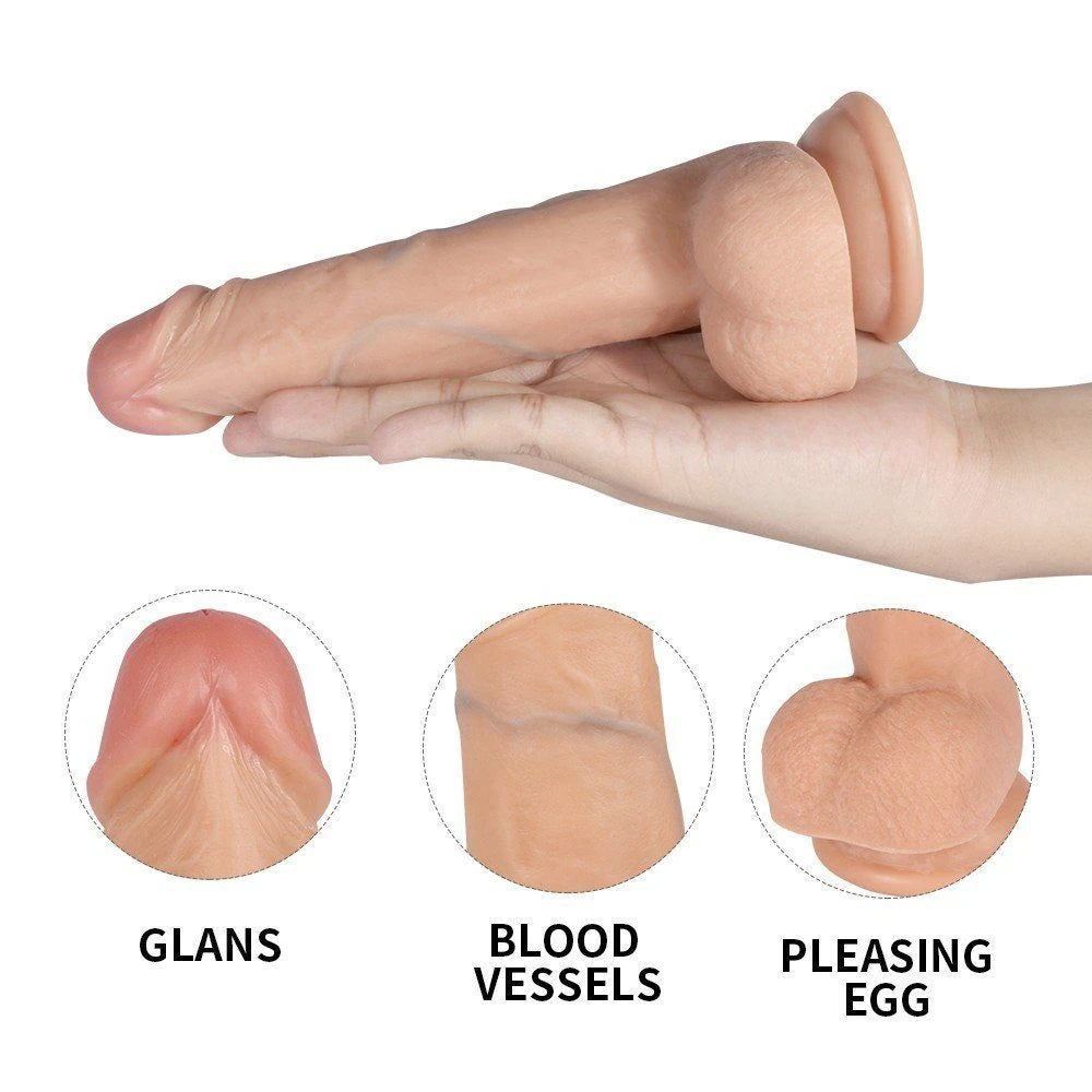 Shequ Dildo Series Archie Natural Çift Katmanlı 21 Cm Realistik Penis