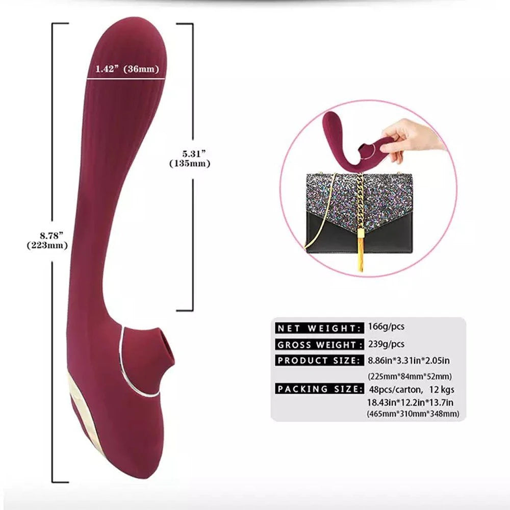 Erox Sucking İn Vibration Çift Yönlü Emiş Güçlü Partner Vibratör Mor